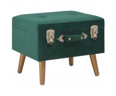 vidaXL Taburete de almacenamiento 40 cm verde de terciopelo