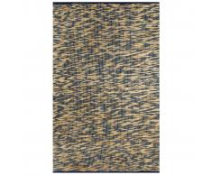 vidaXL Alfombra hecha a mano de yute azul y natural 80x160 cm
