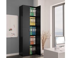 vidaXL Armario de oficina de aglomerado negro 60x32x190 cm