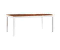 vidaXL Mesa de comedor de madera de pino blanco y marrón 180x90x73 cm