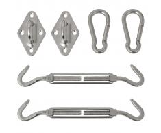 vidaXL Kit de montaje de toldo de vela 6 piezas acero inoxidable