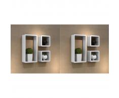 vidaXL Estanterías de cubos para pared 6 unidades blanco