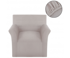 vidaXL funda elástica de tela acanalada para sofá color beige