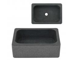 vidaXL Lavabo 45x30x15 cm de piedra de río negro