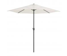 vidaXL Sombrilla de jardín semicircular palo aluminio 270x135 cm arena