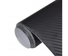 vidaXL Película De Coche Vinilo De Fibra De Carbon 3D Negro 152 x 200cm
