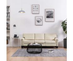 vidaXL Sofá de 3 plazas de tela color crema