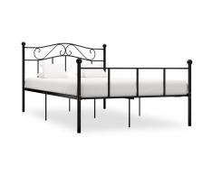 vidaXL Estructura de cama de metal negro 160x200 cm