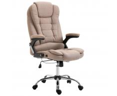vidaXL Silla de oficina de poliéster gris taupe