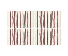 vidaXL Manteles individuales 4 uds algodón burdeos y blanco 30x45 cm
