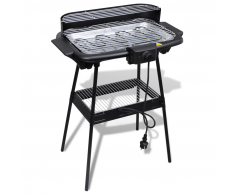 vidaXL Barbacoa eléctrica rectangular con parilla y soporte