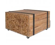 vidaXL Mesa auxiliar de madera teca 60x60x38 cm