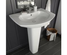 vidaXL Lavabo de pie de cerámica blanco 650x520x200 mm