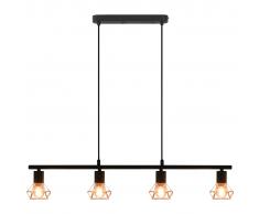 vidaXL Lámpara de techo bombillas filamento 4W negro cobre E14 80 cm