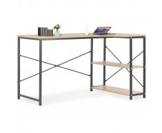 vidaXL Escritorio para ordenador color negro y roble 120x72x70 cm