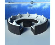 vidaXL Set muebles de jardín 10 piezas y cojines ratán sintético negro