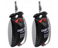 vidaXL Ducha solar portátil de camping 20 L 2 unidades