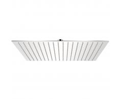 vidaXL Cabezal de ducha cuadrado efecto lluvia acero inoxidable 50x50