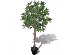 vidaXL Árbol de laurel artificial con maceta, 120 cm de alto