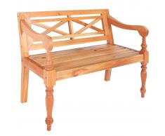 vidaXL Banco Batavia de madera maciza de caoba marrón 98 cm