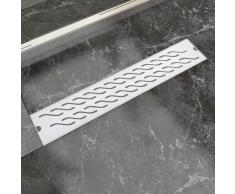 vidaXL Desagüe lineal de ducha ondas 630x140 mm acero inoxidable
