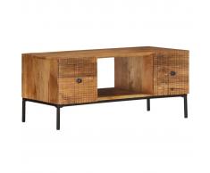 vidaXL Mesa de centro de madera maciza de mango 90x45x40cm