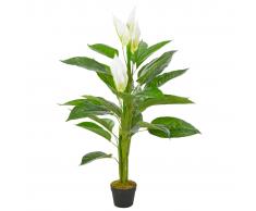 vidaXL Planta artificial Anthurium con macetero 115 cm blanco