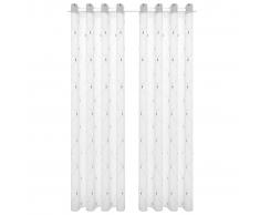vidaXL Visillo bordado 2 piezas blanco 140x245 cm