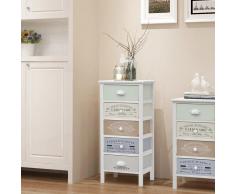 vidaXL Gabinete de almacenaje francés Shabby Chic 5 cajones madera