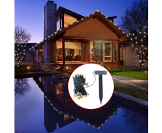 vidaXL Luces Solares De Cuerda Del LED Blanco Cálido Decoración Navidad