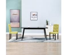 vidaXL Sillas de comedor 2 unidades de tela verde