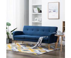 vidaXL Sofá de 3 plazas de tela azul