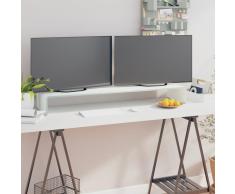 vidaXL Soporte para TV/Elevador monitor cristal blanco 110x30x13 cm