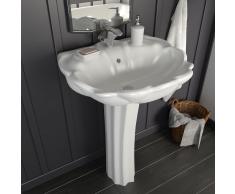 vidaXL Lavabo de pie de cerámica blanco 580x510x200 mm