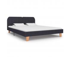 vidaXL Estructura de cama de tela gris oscuro 160x200 cm