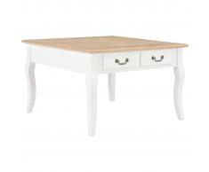 vidaXL Mesa de centro de madera blanca 80x80x50 cm