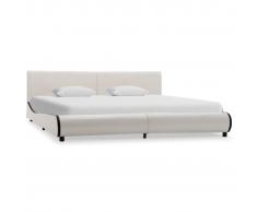 vidaXL Estructura de cama de cuero sintético blanco 180x200 cm