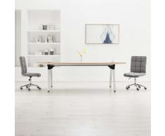 vidaXL Sillas de comedor 2 unidades tela gris claro