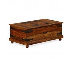 vidaXL Baúl de almacenamiento madera maciza de sheesham 90x50x35 cm