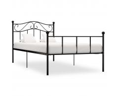 vidaXL Estructura de cama de metal negro 90x200 cm