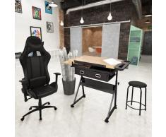 vidaXL Mesa de dibujo inclinable con silla de oficina