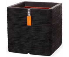 Capi Maceta Nature Rib cuadrada 30x30 cm negra PKBLR902