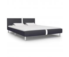 vidaXL Estructura de cama de cuero sintético negro 160x200 cm