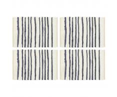 vidaXL Manteles individuales 4 unidades algodón azul y blanco 30x45 cm
