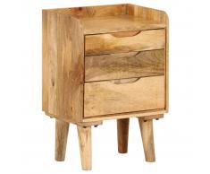 vidaXL Mesita de noche de madera de mango maciza 40x30x59,5 cm