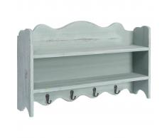 vidaXL Perchero de pared de madera verde 50x10x30 cm