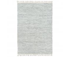 vidaXL Alfombra chindi tejida a mano cuero 160x230 cm gris claro
