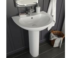 vidaXL Lavabo de pie de cerámica blanco 520x440x190 mm