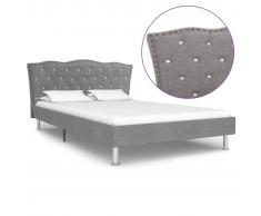 vidaXL Estructura de cama de tela gris claro 120x200 cm