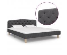 vidaXL Estructura de cama de tela gris oscura 140x200 cm